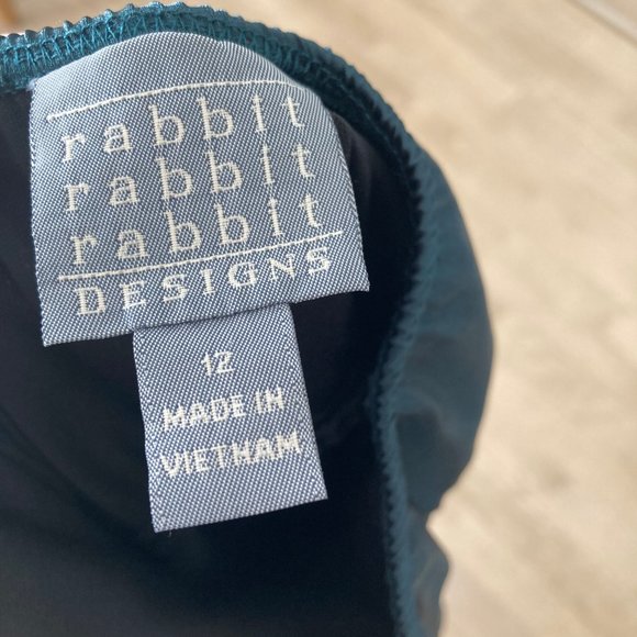 Rabbit Rabbit Rabbit Designs emerald green / forest green halter dress (size 12) - Picture 4 of 4